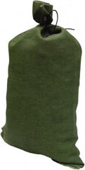 Made in USA - 14" Long x 26" High Sand Bag - Olive Green Polyproplene, For Spill Containment - Strong Tooling