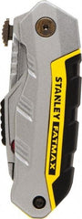 Stanley - 2-7/16" Blade, 8" OAL, Straight Pocket Knife - 4-3/4" Closed Length, Steel, 3 Blades, 1 Edge - Strong Tooling