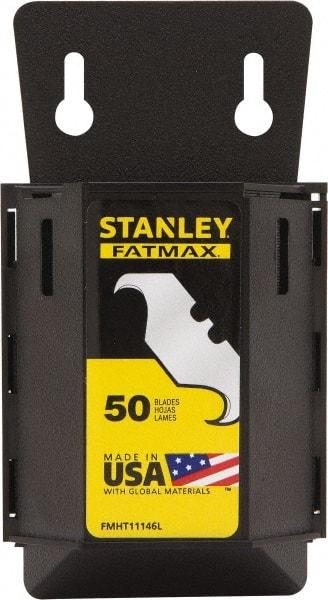 Stanley - 50 Piece, Carbon Steel, Hook Blade - 2-7/16" Long, 0.0235" Blade Thickness - Strong Tooling