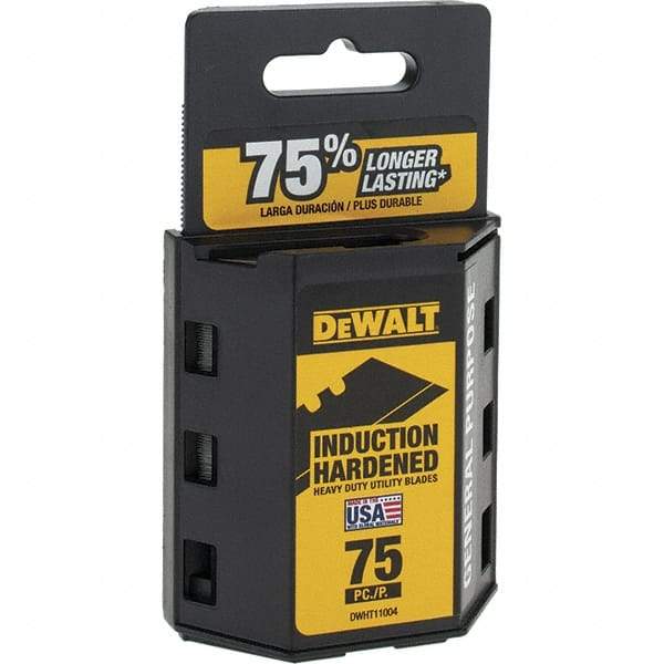 DeWALT - 75 Piece, Carbon Steel, Knife Blade - 2-7/16" Long, 0.0235" Blade Thickness - Strong Tooling