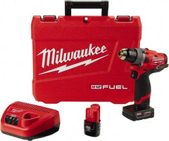 Milwaukee Tool - 12 Volt 1/2" Chuck Pistol Grip Handle Cordless Drill - 0-1700 RPM, Keyless Chuck, Reversible, 2 Lithium-Ion Batteries Included - Strong Tooling