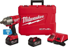 Milwaukee Tool - 3/4" Drive 18 Volt Pistol Grip Cordless Impact Wrench & Ratchet - 1,800 RPM, 0 to 2,400 BPM, 1,500 Ft/Lb Torque, 2 Lithium-Ion Batteries Included - Strong Tooling