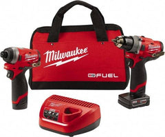 Milwaukee Tool - 12 Volt Cordless Tool Combination Kit - Includes 1/2" Compact Drill/Driver & 1/4" Hex Impact Driver, Lithium-Ion Battery Included - Strong Tooling