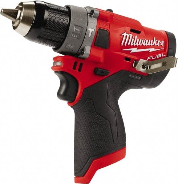 Milwaukee Tool - 12 Volt 1/2" All-Metal Keyless Ratcheting Chuck Cordless Hammer Drill - 0 to 25,500 BPM, 0 to 1,700 RPM, Reversible - Strong Tooling