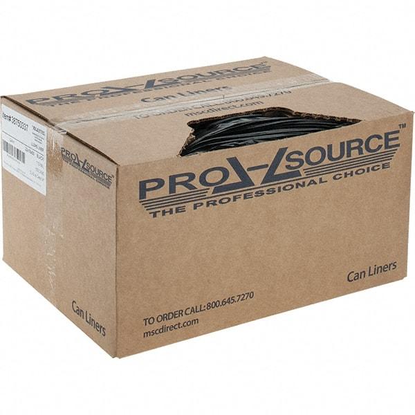 PRO-SOURCE - 1.5 mil Thick, Heavy-Duty Trash Bags - Linear Low-Density Polyethylene (LLDPE), Flat Pack Dispenser, 22" Wide x 60" High, Black - Strong Tooling