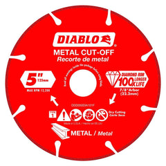 Freud - Wet & Dry-Cut Saw Blades; Blade Diameter (Inch): 5 ; Blade Material: Diamond-Tipped ; Arbor Style: Standard Round ; Arbor Hole Diameter (Inch): 7/8 ; Arbor Hole Diameter (Decimal Inch): 7/8 ; Application: Grinding & Polishing Metal - Exact Industrial Supply