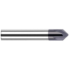 Chamfer Mill: 0.75″ Dia, 4 Flutes, Solid Carbide 4″ OAL, 3″ Shank Dia, AlTiN Coated