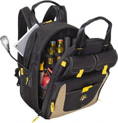 CLC - 36 Pocket Black & Khaki Polyester Backpack Tool Bag - 13" Wide x 10-1/4" Deep x 17" High - Strong Tooling