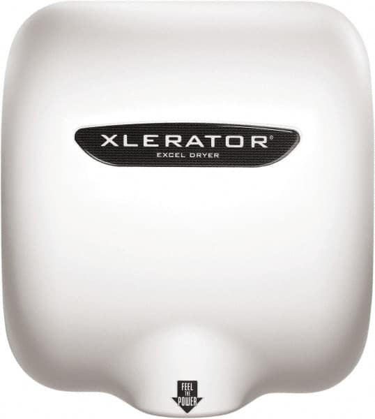 Excel Dryer - 1450 Watt White Finish Electric Hand Dryer - 110/120 Volts, 12.2 Amps, 11-3/4" Wide x 12-11/16" High x 6-11/16" Deep - Strong Tooling