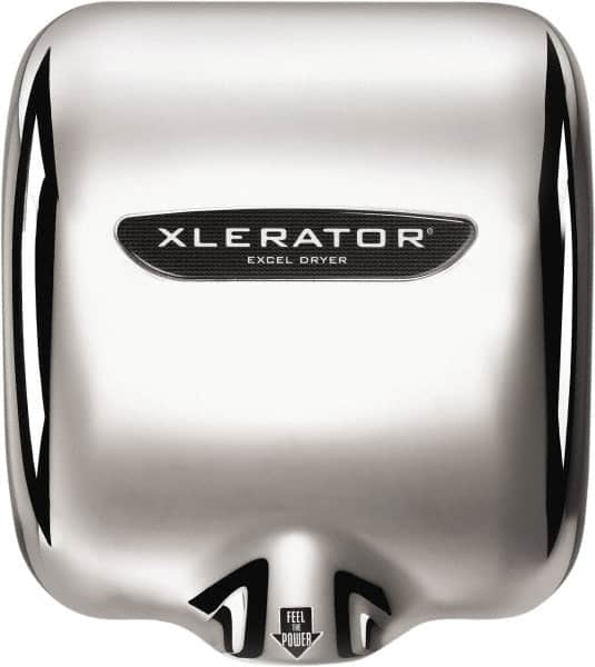 Excel Dryer - 1490 Watt Silver Finish Electric Hand Dryer - 208/277 Volts, 6.2 Amps, 11-3/4" Wide x 12-11/16" High x 6-11/16" Deep - Strong Tooling