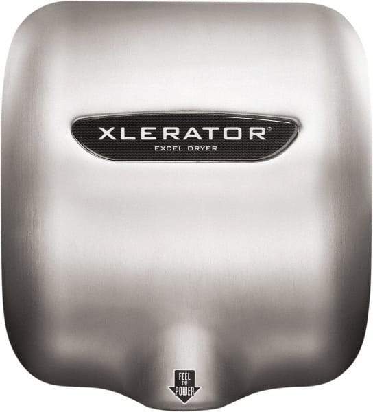 Excel Dryer - 1490 Watt Silver Finish Electric Hand Dryer - 208/277 Volts, 6.2 Amps, 11-3/4" Wide x 12-11/16" High x 6-11/16" Deep - Strong Tooling