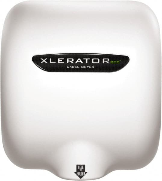 Excel Dryer - 500 Watt White Finish Electric Hand Dryer - 208/277 Volts, 2.2 Amps, 11-3/4" Wide x 12-11/16" High x 6-11/16" Deep - Strong Tooling