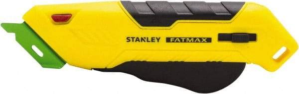 Stanley - Retractable Box Cutter - 2.175" Steel Blade, Yellow & Black Bi-Material Handle, 4 Blades Included - Strong Tooling