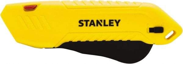 Stanley - Retractable Safety Utility Knife - 2.175" Steel Blade, Yellow & Black Plastic Handle, 1 Blade Included - Strong Tooling