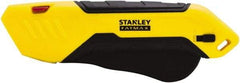 Stanley - Retractable Safety Utility Knife - 2.175" Steel Blade, Yellow & Black Bi-Material Handle, 1 Blade Included - Strong Tooling