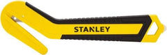 Stanley - Recessed/Concealed Fixed Blade Safety Cutter - 0.394" Steel Blade, Yellow & Black Bi-Material Handle, 1 Blade Included - Strong Tooling