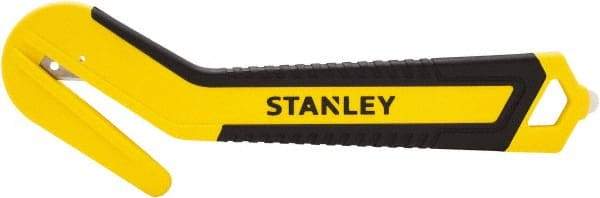 Stanley - Recessed/Concealed Fixed Blade Safety Cutter - 0.394" Steel Blade, Yellow & Black Bi-Material Handle, 1 Blade Included - Strong Tooling