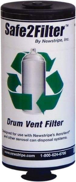 Made in USA - Trash Compactor/Crusher Carbon Filter Assembly - 4" Wide x 4" Long x 9" High, For Any 55 or 30 Gal Drum, 10004840 Aerovent Can Disposal Systems - Strong Tooling