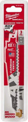 Milwaukee Tool - 6" Long x 1" Thick, Carbide Reciprocating Saw Blade - Tapered Profile, 5 TPI, Toothed Edge, Universal Shank - Strong Tooling