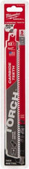 Milwaukee Tool - 9" Long x 1" Thick, Carbide Reciprocating Saw Blade - Straight Profile, 7 TPI, Toothed Edge, Universal Shank - Strong Tooling