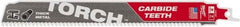 Milwaukee Tool - 9" Long x 1" Thick, Carbide Reciprocating Saw Blade - Straight Profile, 7 TPI, Toothed Edge, Universal Shank - Strong Tooling