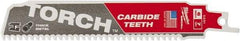 Milwaukee Tool - 6" Long x 1" Thick, Carbide Reciprocating Saw Blade - Straight Profile, 7 TPI, Toothed Edge, Universal Shank - Strong Tooling