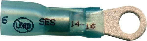 Made in USA - 16-14 AWG Partially Insulated Solder Connection Closed Eyelet Ring Terminal - #10 Stud, 1-1/4" OAL x 0.35" Wide, Tin Plated Copper Contact - Strong Tooling