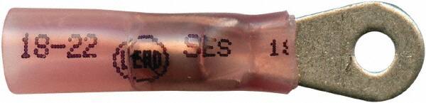 Made in USA - 22-18 AWG Partially Insulated Solder Connection Closed Eyelet Ring Terminal - #6 Stud, 1-1/4" OAL x 0.35" Wide, Tin Plated Copper Contact - Strong Tooling