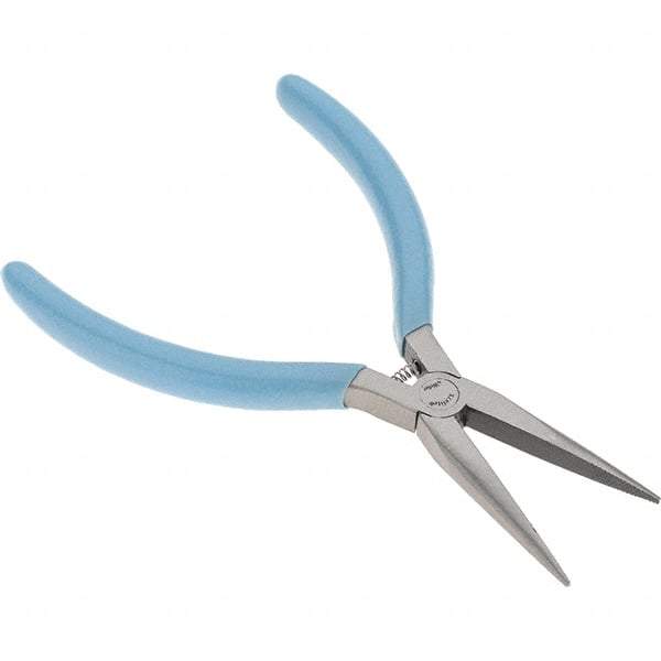 Xcelite - 5-1/2" Jaw Length x 17/32" Jaw Width, Long Nose Comfort Grip Pliers - Serrated Jaw, Bi-Material Cushion Handle - Strong Tooling