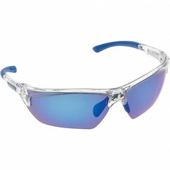 MCR Safety - Blue Mirror Lenses, Framed Dual Lens Safety Glasses - Strong Tooling