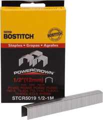 Stanley Bostitch - 1/2" Long x 7/16" Wide, 24 Gauge Crowned Construction Staple - Steel, Chisel Point - Strong Tooling