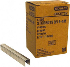 Stanley Bostitch - 9/16" Long x 7/16" Wide, 18 Gauge Crowned Construction Staple - Steel, Chisel Point - Strong Tooling