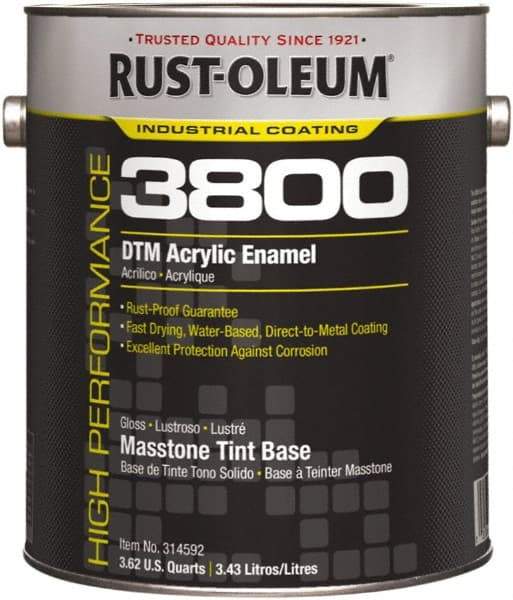 Rust-Oleum - 1 Gal Masstone Tint Base Gloss Finish Acrylic Enamel Paint - 150 to 270 Sq Ft per Gal, Interior/Exterior, Direct to Metal - Strong Tooling