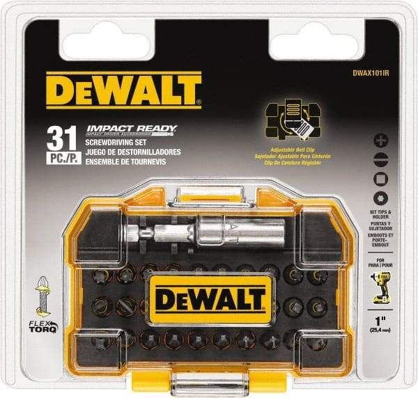 DeWALT - 31 Piece, Impact Ready Accessory Set - 1/4" Drive, Phillips, Slotted, Torx, Hex Point - Strong Tooling