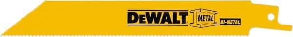 DeWALT - 12" Long x 3/4" Thick, Bi-Metal Reciprocating Saw Blade - Straight Profile, 10 to 14 TPI, Toothed Edge, Tang Shank - Strong Tooling