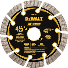 DeWALT - 4-1/2" Diam, 5/8" Arbor Hole Diam, 10 Tooth Wet & Dry Cut Saw Blade - Diamond Matrix, Fast Cutting Action, Standard Round Arbor - Strong Tooling