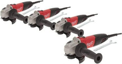 Milwaukee Tool - 4-1/2" Wheel Diam, 11,000 RPM, Corded Angle & Disc Grinder - 5/8-11 Spindle, 120 Volts, 7 Amps, Front Exhaust - Strong Tooling