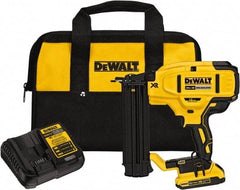 DeWALT - Cordless Brad Nailer Kit - 18 Gauge Nail Diam, 5/8 to 2-1/8" Long Nail, Includes DCB203 2Ah Battery, Carry Bag & Charger - Strong Tooling