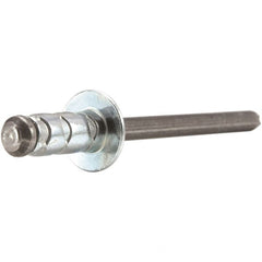 STANLEY Engineered Fastening - Size 6 Dome Head Aluminum Multi Grip Blind Rivet - Aluminum Mandrel, 0.063" to 1/4" Grip, 3/16" Head Diam, 0.192" to 0.205" Hole Diam, 0.116" Body Diam - Strong Tooling