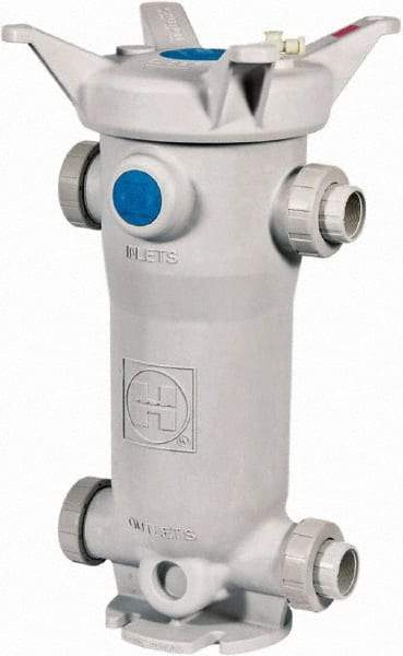 Hayward - 2 Inch Pipe, Threaded End Connections, 31-7/8 Inch Long, Cartridge Filter Housing without Cartridge - 100 Max GPM Flow Rate, 150 psi Max Working Pressure, GFPP per ASTM D4101, Cell Class 85580 Grade, Polypropylene Housing - Strong Tooling