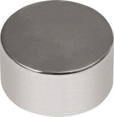 Mag-Mate - 3/8" Diam x 1/4" High Neodymium Rare Earth Magnet - 6.86 Lb Max Capacity, 180°F Max, Nickel Plated - Strong Tooling