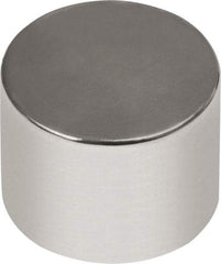 Mag-Mate - 1/4" Diam x 1/4" High Neodymium Rare Earth Magnet - 3.35 Lb Max Capacity, 180°F Max, Nickel Plated - Strong Tooling