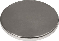 Mag-Mate - 3/4" Diam x 1/16" High Neodymium Rare Earth Magnet - 15.3 Lb Max Capacity, 180°F Max, Nickel Plated - Strong Tooling