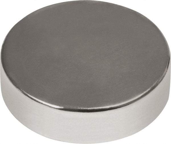 Mag-Mate - 1/2" Diam x 3/16" High Neodymium Rare Earth Magnet - 11.5 Lb Max Capacity, 180°F Max, Nickel Plated - Strong Tooling