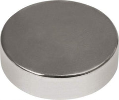 Mag-Mate - 1/2" Diam x 3/16" High Neodymium Rare Earth Magnet - 11.5 Lb Max Capacity, 180°F Max, Nickel Plated - Strong Tooling