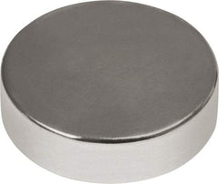 Mag-Mate - 1/2" Diam x 3/16" High Neodymium Rare Earth Magnet - 9.3 Lb Max Capacity, 180°F Max, Nickel Plated - Strong Tooling