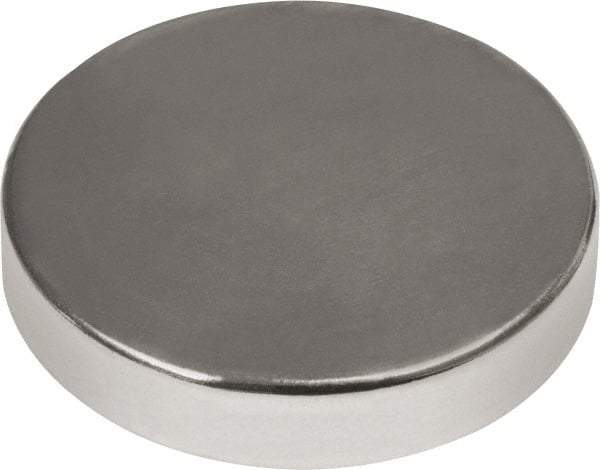 Mag-Mate - 1/2" Diam x 1/8" High Neodymium Rare Earth Magnet - 7.7 Lb Max Capacity, 180°F Max, Nickel Plated - Strong Tooling