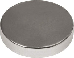 Mag-Mate - 1/2" Diam x 1/8" High Neodymium Rare Earth Magnet - 7.7 Lb Max Capacity, 180°F Max, Nickel Plated - Strong Tooling