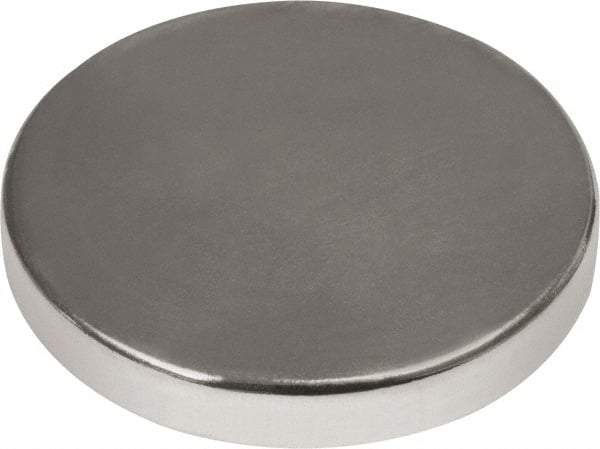 Mag-Mate - 1" Diam x 3/16" High Neodymium Rare Earth Magnet - 38.4 Lb Max Capacity, 180°F Max, Nickel Plated - Strong Tooling