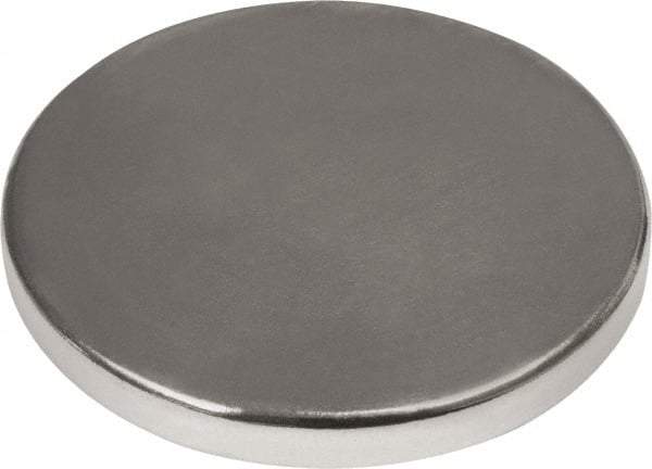 Mag-Mate - 1" Diam x 1/8" High Neodymium Rare Earth Magnet - 37.3 Lb Max Capacity, 180°F Max, Nickel Plated - Strong Tooling